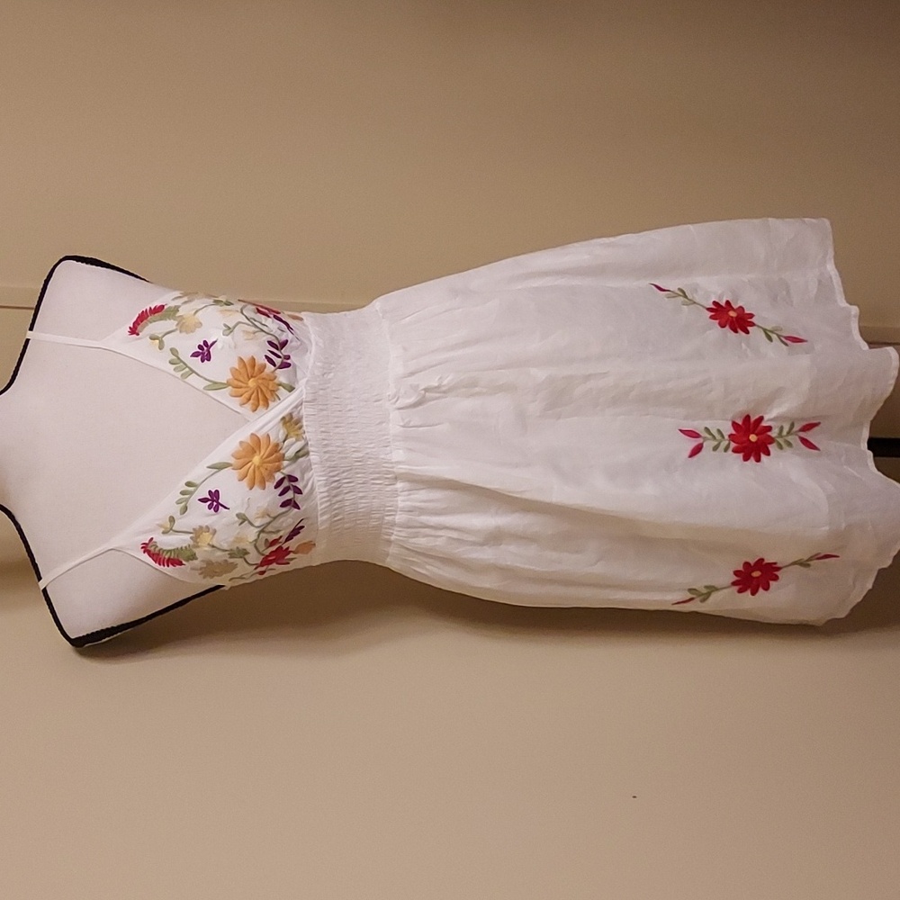 Ocean Breeze White Smocked Mini Dress